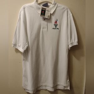 Vintage 1996 Olympics Games Polo Shirt Collection Hanes Mens Medium White NWT
